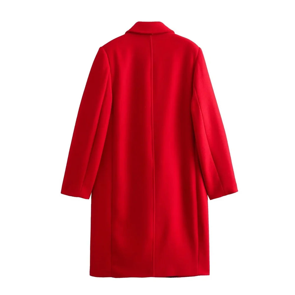 "Éclat de Noël" Manteau Rouge Élegant