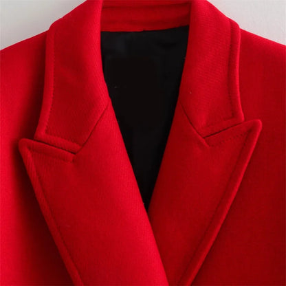 "Éclat de Noël" Manteau Rouge Élegant