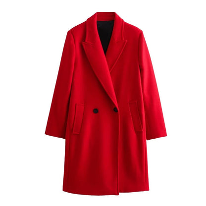 "Éclat de Noël" Manteau Rouge Élegant