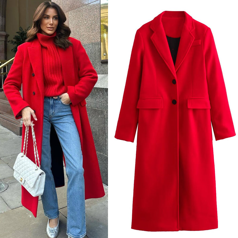 "Éclat de Noël" Manteau Rouge Élegant